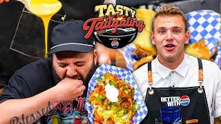 Assembling the GREATEST Nacho Dish W/ Jersey Jerry | Tasty Tailgating Ep. 3