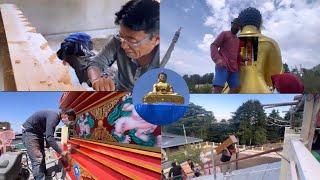 Buddha Statue in #Dalhousie||people are doing cleaning our Buddha Statue area #Tibetanvlogger