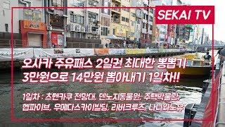 오사카 주유패스 2일권 최대한 뽕뽑기 1일차!!(3만원으로 14만원뽑기)