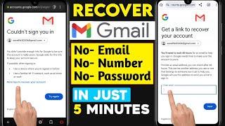 How To Recover Gmail Account Without Phone Number & Recovery Email 2025 (New Update)