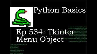 Python Basics Tutorial Tkinter Menu