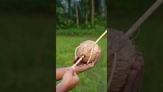 Primitive Coconut Archery | Handmade Bow and Arrow from Nature #coconut #art