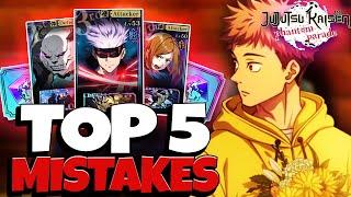 TOP 5 MISTAKES TO AVOID MAKING AS F2P IN JJK: Phantom Parade! - Jujutsu Kaisen Phantom Parade