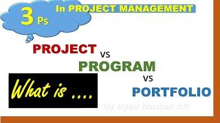 project vs program vs portfolio| what is the difference between project program portfolio| #project