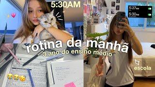 minha rotina da manhã volta às aulas *3 ano do ensino médio*