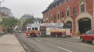 Hamilton fire department Ladder 1 responding.