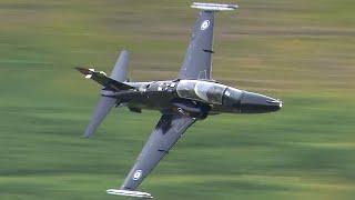 RAF Hawk T.2 low level passes in the Mach Loop, Wales