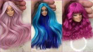 Barbie Doll Makeover Transformation ~ DIY Miniature Ideas for Barbie ~ Wig, Dress, Faceup, and More!