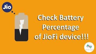 How to Check Battery Percentage of JioFi Device | Tips & Tricks