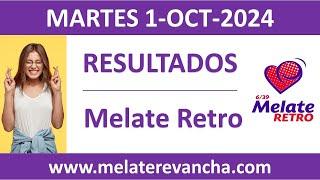 Resultado del sorteo Melate Retro del martes 1 de octubre de 2024