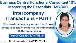 Intercompany Transactions Set Up Intercompany Transactions mb-800 business central functional part 1