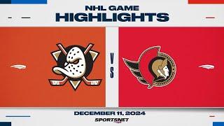 NHL Highlights | Ducks vs. Senators - December 11, 2024