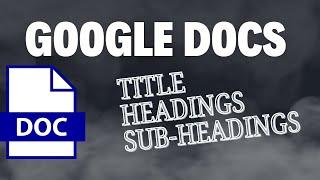 Using Styles in Google Docs for Formatting your Documents