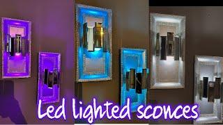 New #diy lighted mirrored sconces #homedecor