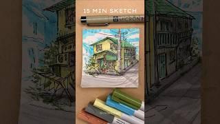 Urban Sketch Drawing on Post it #urbansketch #drawing #markersdrawing #tutorial