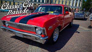 Powerhouse American Muscle & Classics Coming in Numbers!! - Classic Car Parade 2024 |Helsinki|