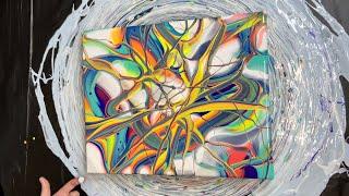 Amazing Painting With A Spin! /Abstract Acrylic Fluid Art Experiment!