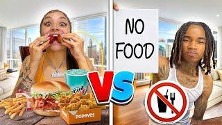 FOOD VS NO FOOD CHALLENGE W/ MY BOYFRIEND *HILARIOUS* 