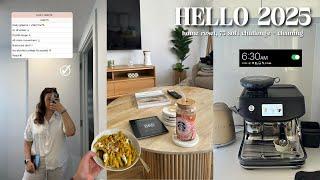 HELLO 2025  home reset, 75 soft challenge, clean with me, organising + grocery haul ️