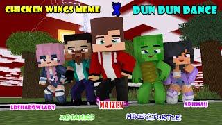 CHICKEN WINGS MEME X DUNDUN DANCE | MAIZEN, JJ , XDJAMES, APHMAU, LDSHADOW - Minecraft Animation