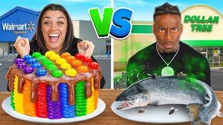 DOLLAR STORE VS WALMART FOOD CHALLENGE!!