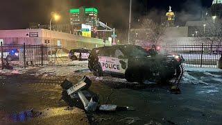 Buffalo police vehicle involved in crash at Elm and Clinton Streets