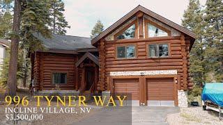 $3.5 Million Incline Village Log Cabin Home