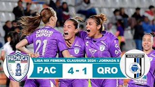 Pachuca Femenil vs Queretaro 4-1 Resumen Goles 2024