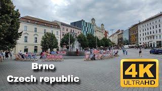 Walking tour, Brno Czech republic, oldtown, downtown, City Tour, Street Walk, virtual walking