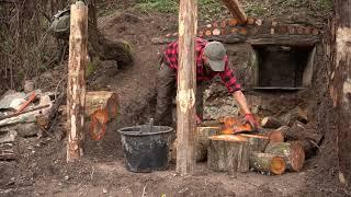 Three bushcraft dugout cabins underground from start to finish. Skills for everyone.My best works 23