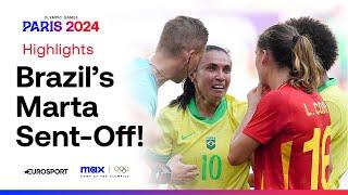 Marta sent off in Brazil’s Olympic group finale with a straight red card 🟥 #Paris2024 #Olympics