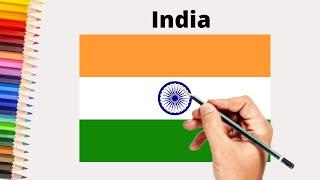 How to draw Indian flag easy | Drawing National Flag of INDIA