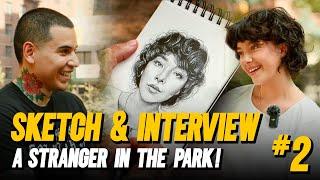 Sketched & Interviewed a Total Stranger in the Park... You Won't Believe Their Incredible Story!