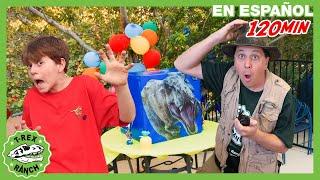 Celebración de cumpleaños con T-Rex Ranch |  T-Rex Rancho | Moonbug Kids - Parque en Vivo!