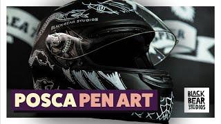 Posca Pen Art on Racing Helmet