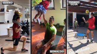 Football Players Training with their Kids  Cute Moments!