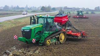 XXL Semis de blé ‼️John Deere 9RT & 8335R - 12m de semoir 