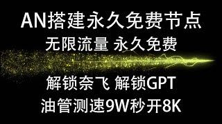 通过AN搭建永久免费节点，无需验证任何东西,解锁奈飞，解锁GPT,无限流量 永久免费 支持固定隧道 支持哪吒 油管晚高峰期秒开4K,#科学上网 #搭建节点 #v2ray节点 #优选域名 #免费节点