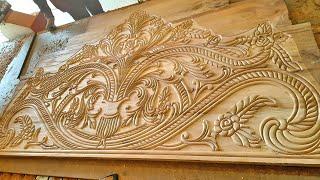 Biggest Wooden Bed Designing,Carving 3D Machine || Awesome Bed Design Making