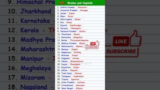 States and Capitals | India | GK