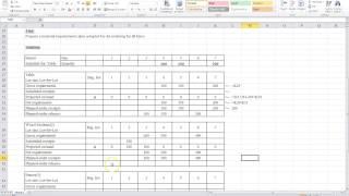 material requirements plan using lot-for-lot ordering on Excel