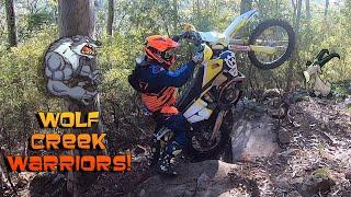 WOLF CREEK WARRIORS! Yamaha WR250R, KTM, Husqvarna. Watagan state forest. NSW Australia enduro.