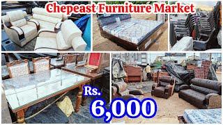 Miyapur Cheapest Roadside Furniture Market ₹ 6000 Dewan Sets Sofa Sets Dining & Cots With Mattress