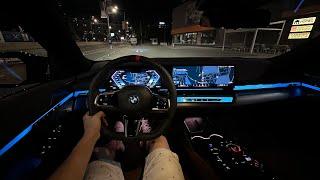 2024 BMW i5 M60 xDrive Touring Night Test Drive POV | Ambience Binaural Sound