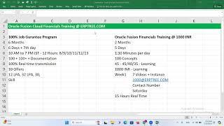 Oracle Fusion Financials Training at 1000 INR | 1st Q&A Session