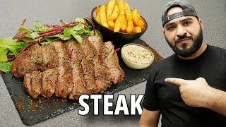 Perfect Steak with Chips & Mushroom Pepper Sauce | Halal Chef