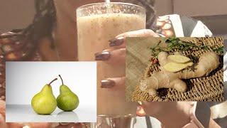 PEAR & GINGER SMOOTHIE/Good In Fiber, and Helps Digestive System #pear #ginger #chiaseeds #fyp