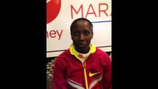 London marathon 2014 interview with Florence Kiplagat