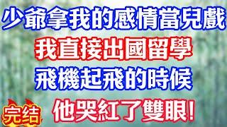 少爺拿我的感情當兒戲，我直接出國留學，飛機起飛的時候，他哭紅了雙眼！