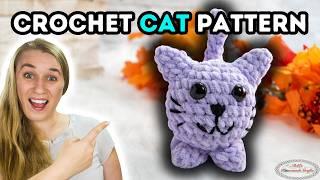 How to Crochet a QUICK CAT Amigurumi Pattern - Purple Chenille Yarn [Plus Universal Yarn Unboxing]